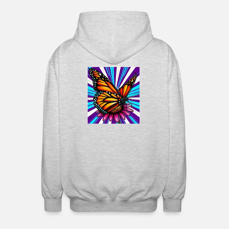 papillon - Veste à capuche unisexe - gris clair chiné