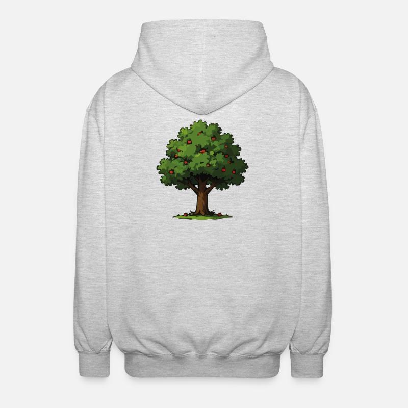 Apple tree in forest style - Unisex Hooded Jacket - light heather grey