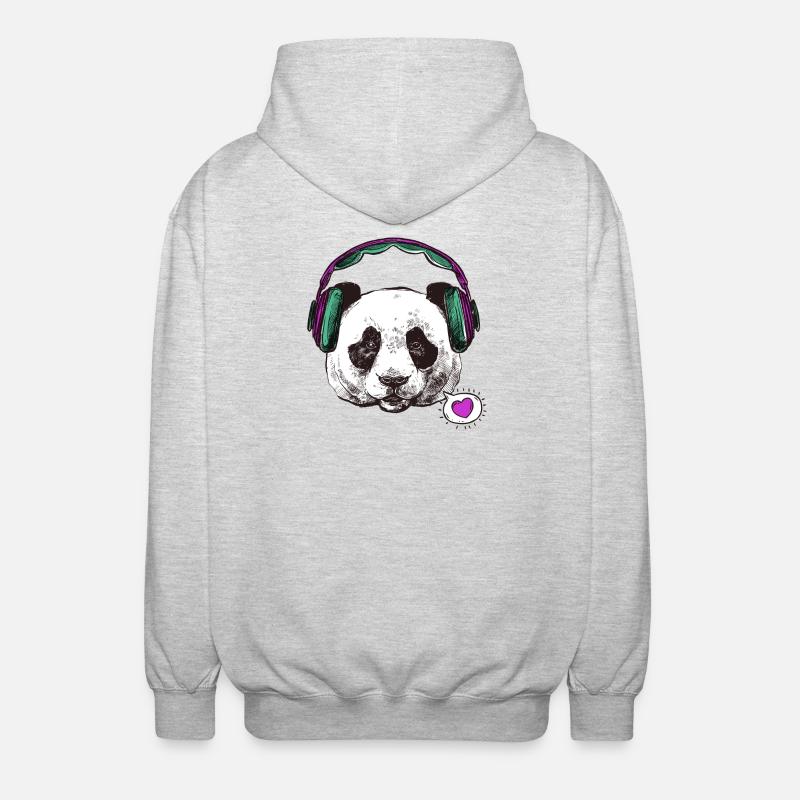 Panda grossesse - Veste à capuche unisexe - gris clair chiné