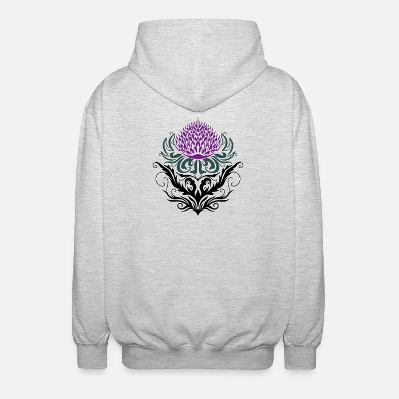 Chardon pourpre Chardon - Veste à capuche unisexe - gris clair chiné