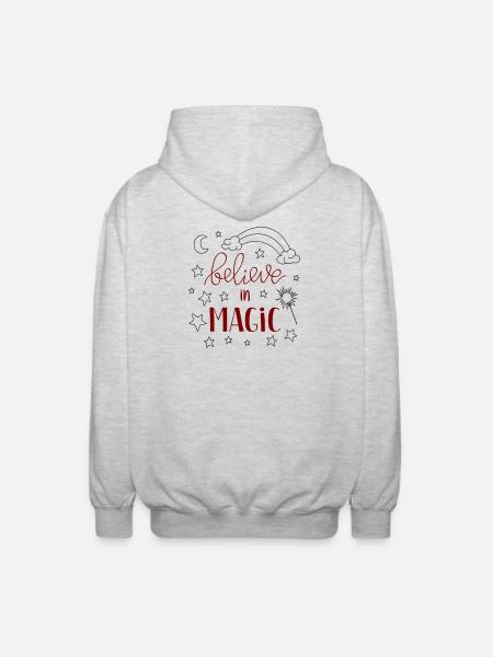 believe in Magic - Unisex Hooded Jacket - light heather grey