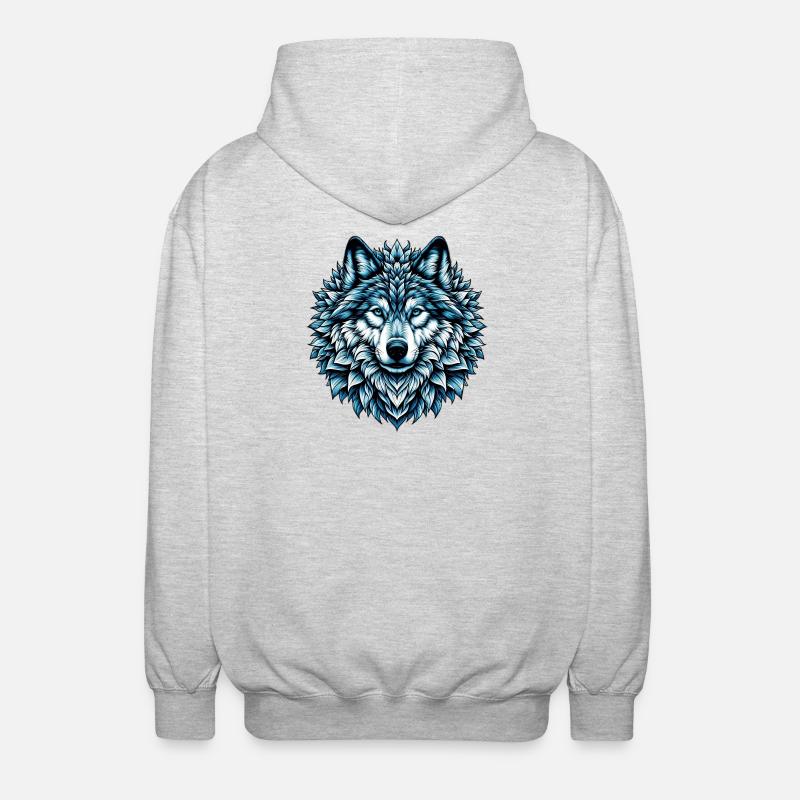 Wolf - Unisex Hooded Jacket - light heather grey