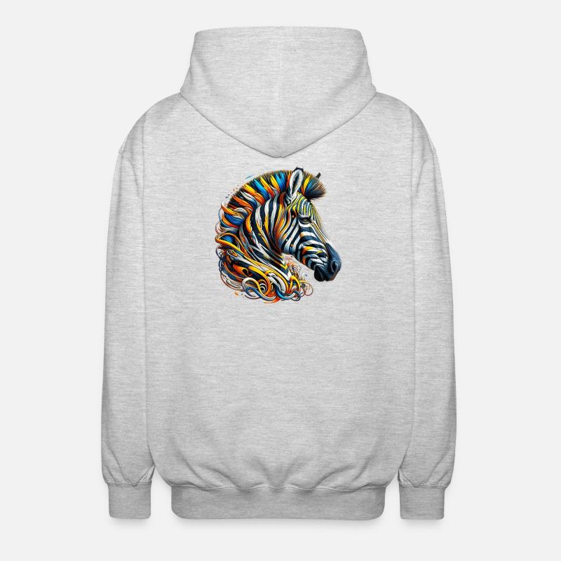 Zebra - Unisex Kapuzenjacke - Hellgrau meliert