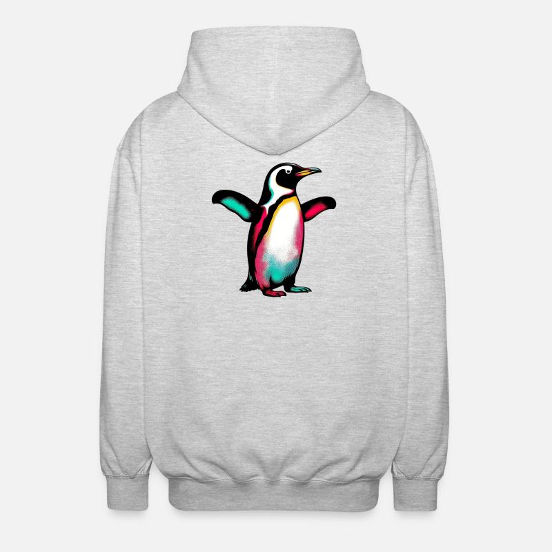 Pingouin - Veste à capuche unisexe - gris clair chiné