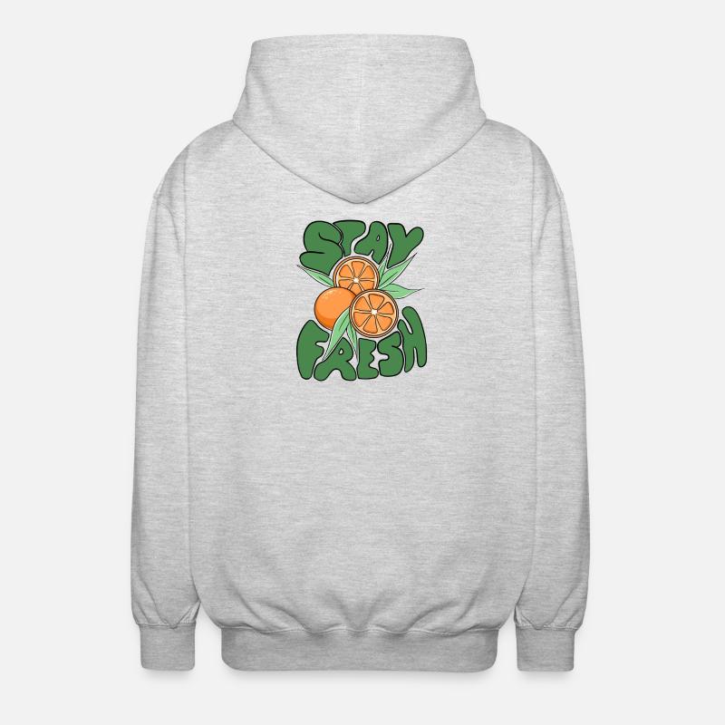 Stay Fresh Oranges –Fun Citrus Fruit Summer Design - Unisex Hooded Jacket - light heather grey