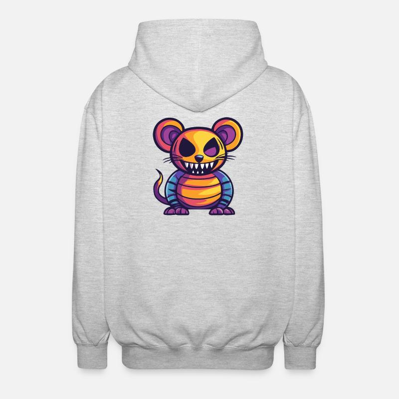 Mouse Halloween Comic Zombie - Unisex Hooded Jacket - light heather grey