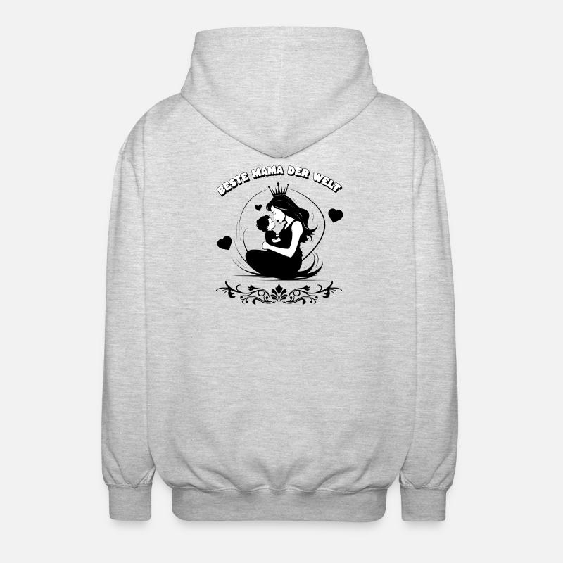 Beste Mama der Welt Silhouette - Unisex Kapuzenjacke - Hellgrau meliert