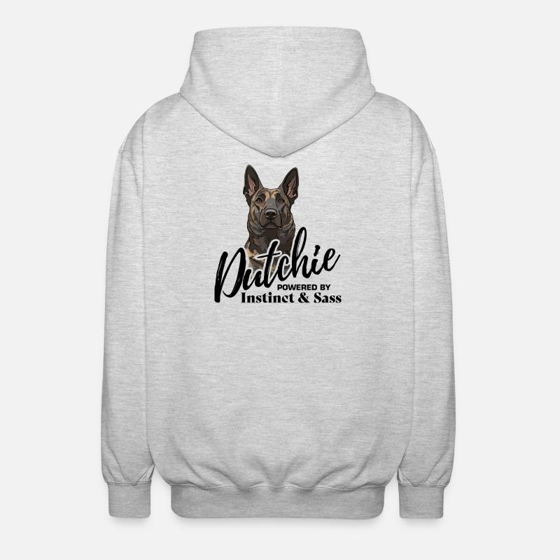 Dutch Shepherd – Dutchie - Unisex Kapuzenjacke - Hellgrau meliert