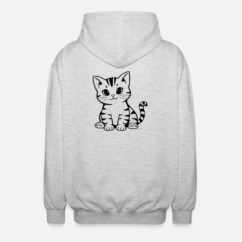 Cadeau de Noël Chat chaton Chat - Veste à capuche unisexe - gris clair chiné