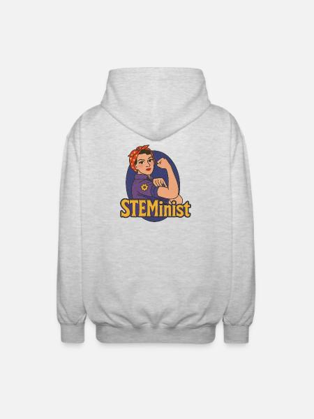STEMinist Rosie Power - Unisex Hooded Jacket - light heather grey