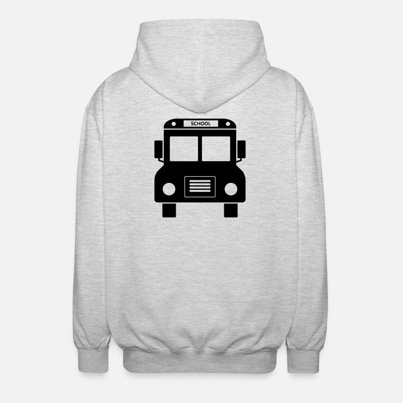 Devant du bus scolaire - Veste à capuche unisexe - gris clair chiné