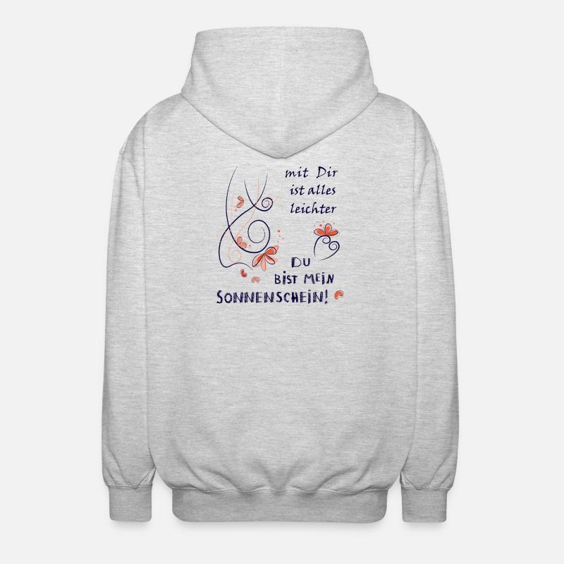 Tu es mon rayon de soleil - Veste à capuche unisexe - gris clair chiné