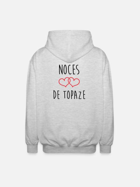 Topaz-Hochzeit 44 Jahre Ehe - Unisex Kapuzenjacke - Hellgrau meliert