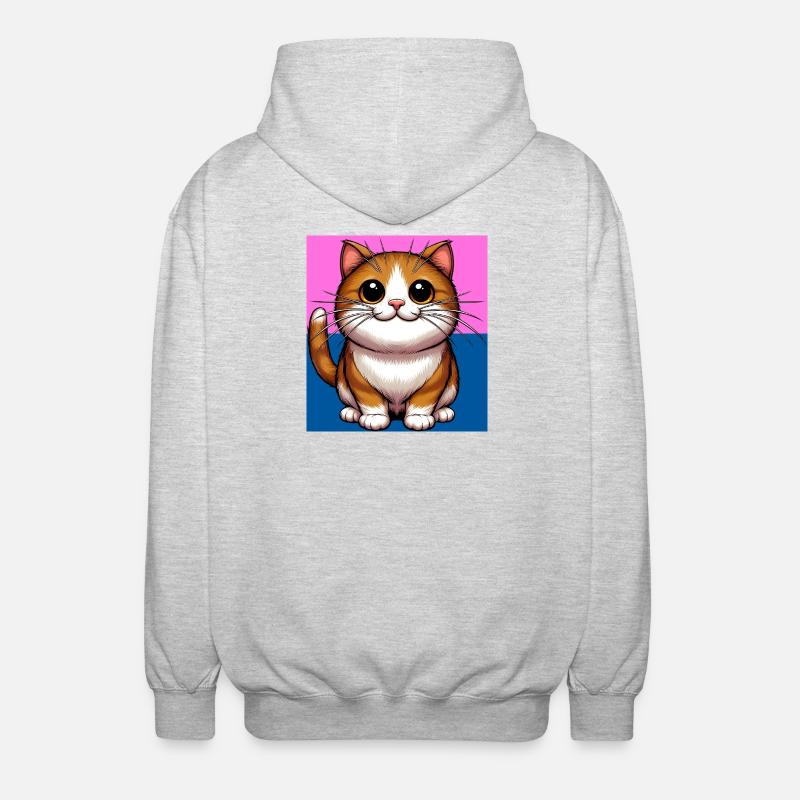 chat - Veste à capuche unisexe - gris clair chiné