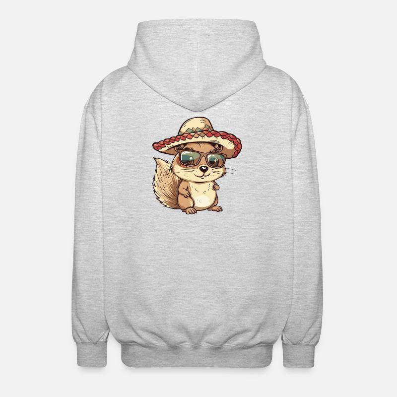 Sombrero comique comique Écureuil - Veste à capuche unisexe - gris clair chiné
