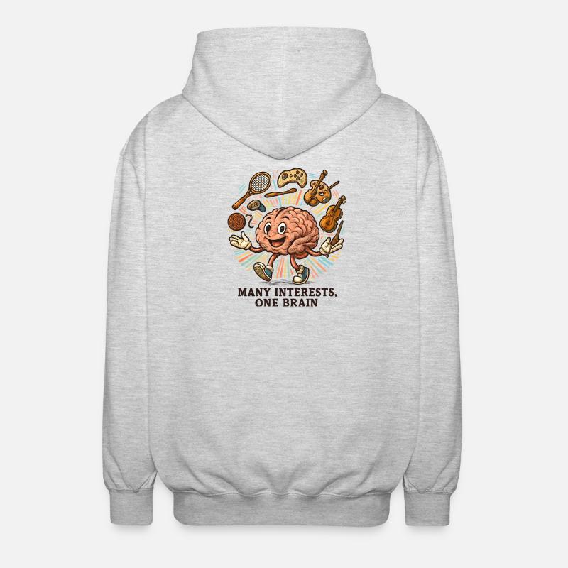Versatile Brain: Many Passions ADHD ADHD - Unisex Hooded Jacket - light heather grey