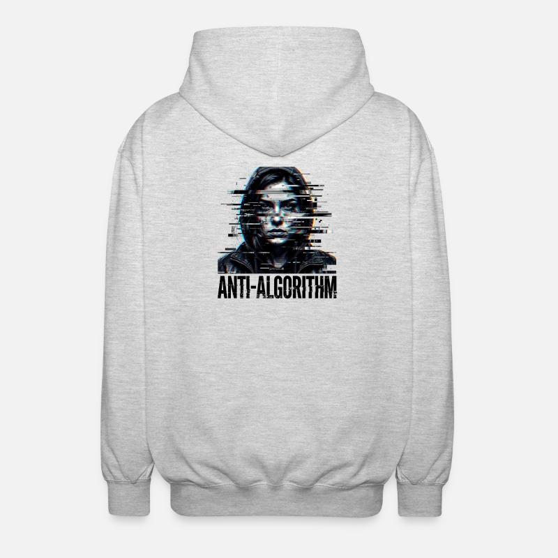 Anti algorithme numérique - Veste à capuche unisexe - gris clair chiné