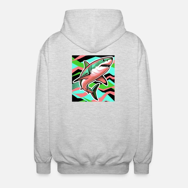 Requin - Veste à capuche unisexe - gris clair chiné