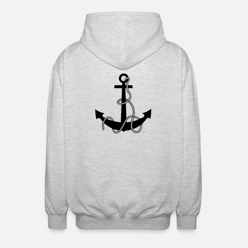 anchor - Unisex Kapuzenjacke - Hellgrau meliert