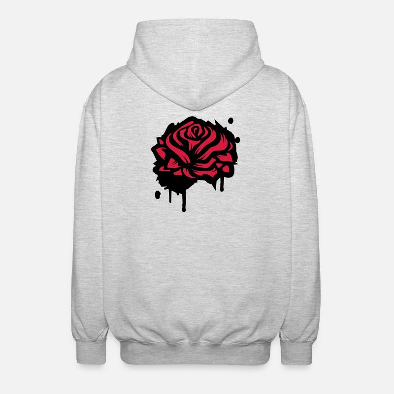 Une rose comme un graffiti - Veste à capuche unisexe - gris clair chiné