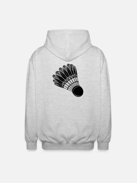 Badminton Badminton Badminton Drawing - Unisex Hooded Jacket - light heather grey