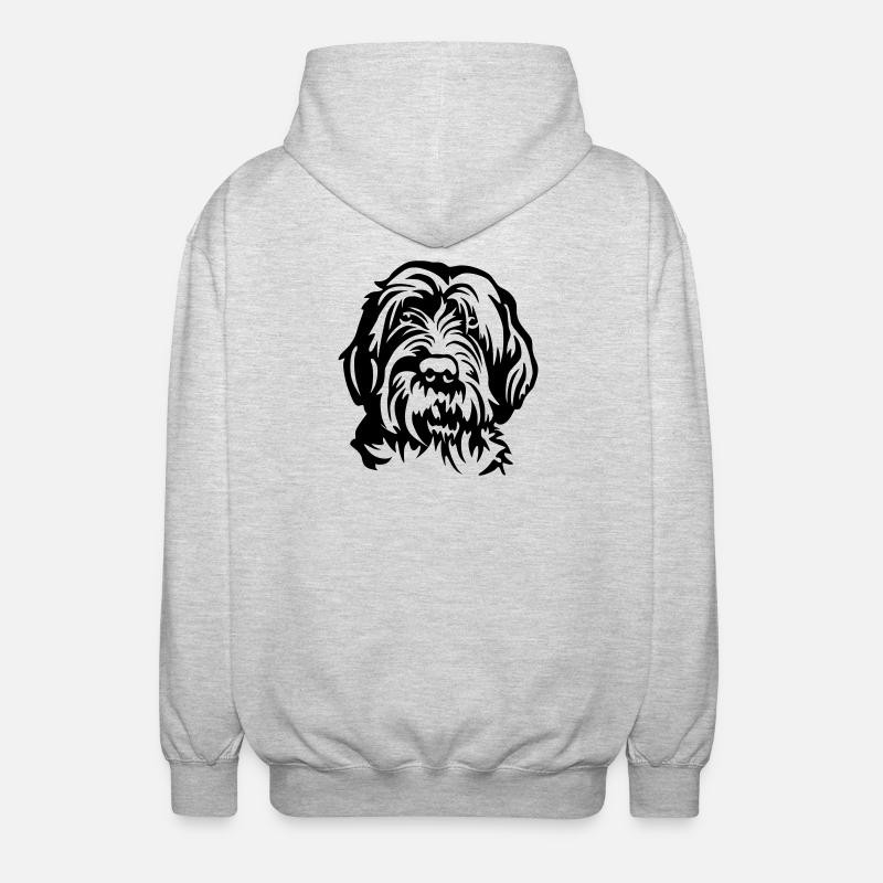 Griffon Korthals Kopf - Unisex Kapuzenjacke - Hellgrau meliert
