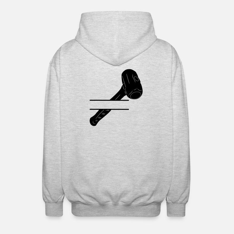 Hammermonogramm zum Abbruch - Unisex Kapuzenjacke - Hellgrau meliert