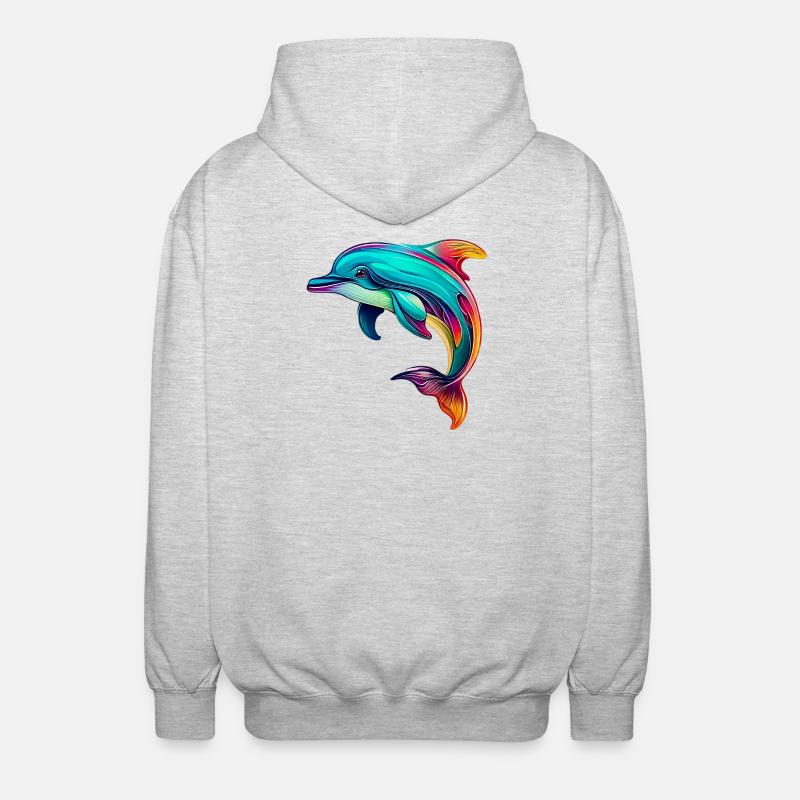 Delfin - Unisex Kapuzenjacke - Hellgrau meliert