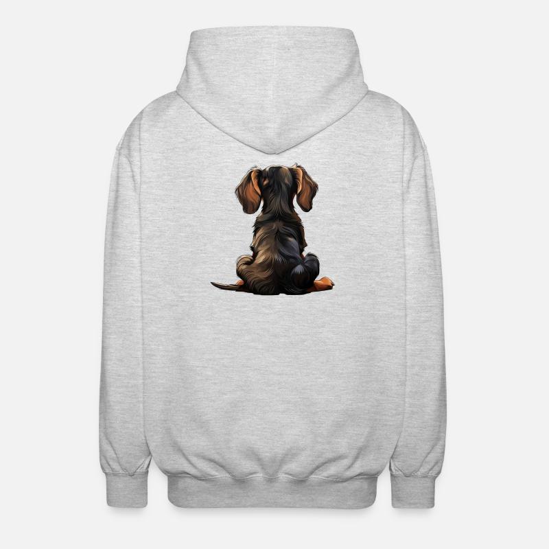 Teckel - Veste à capuche unisexe - gris clair chiné