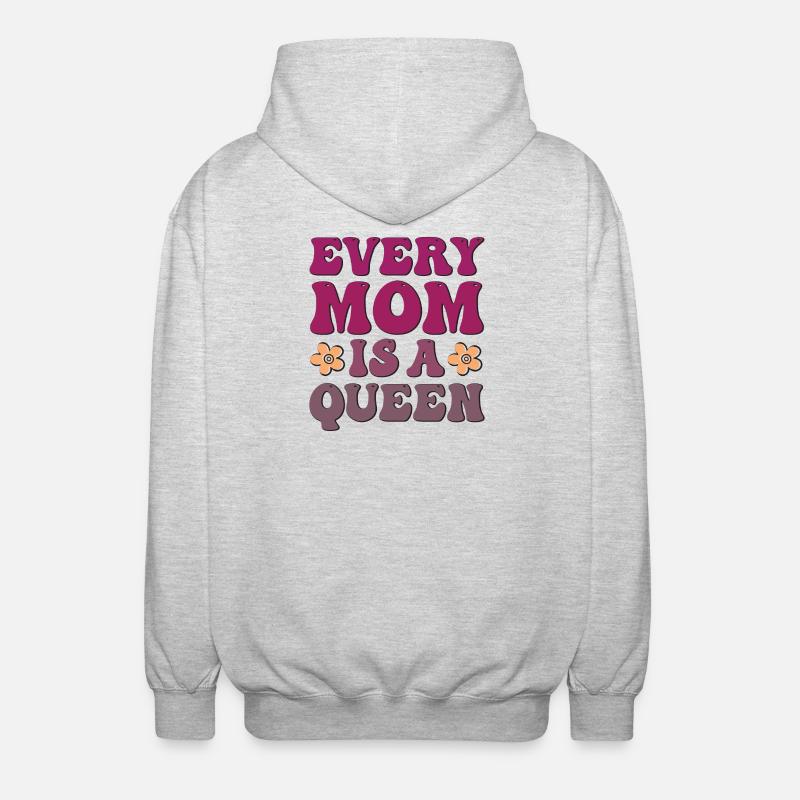 Chaque maman est une reine - Veste à capuche unisexe - gris clair chiné