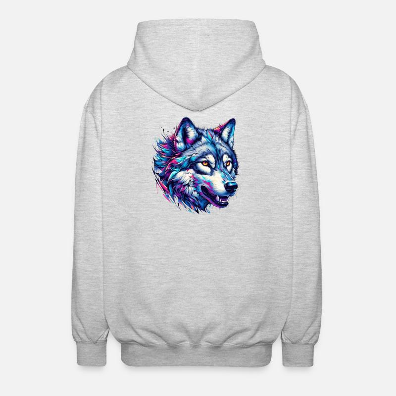 Loup - Veste à capuche unisexe - gris clair chiné