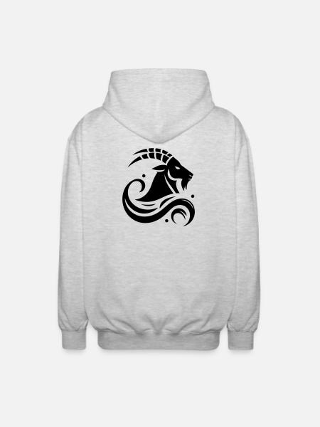 Koziorożec - Rozpinana bluza z kapturem unisex - jasnoszary melanż