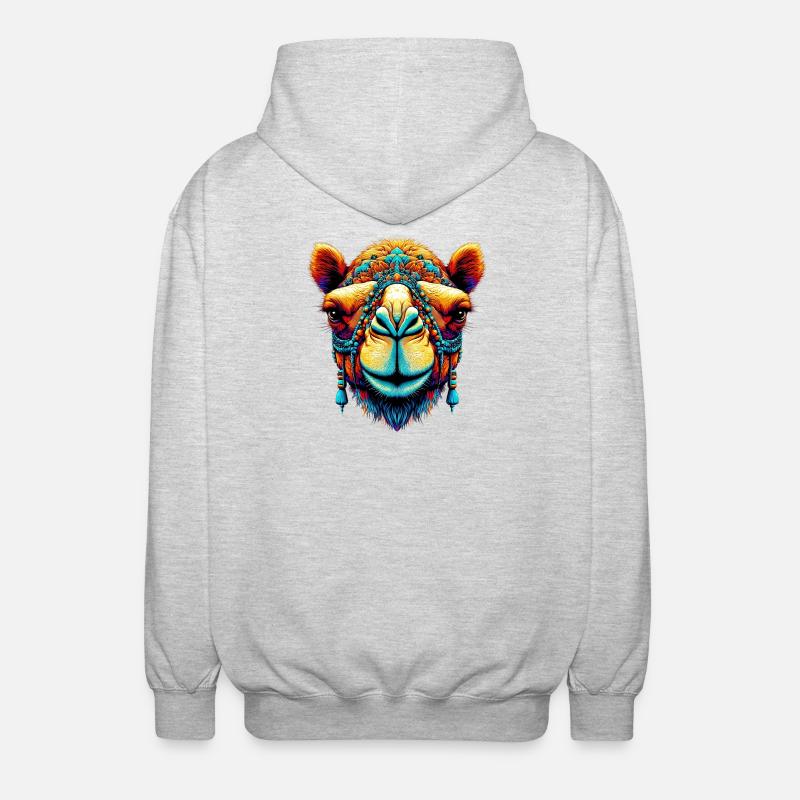 Kamel - Unisex Kapuzenjacke - Hellgrau meliert