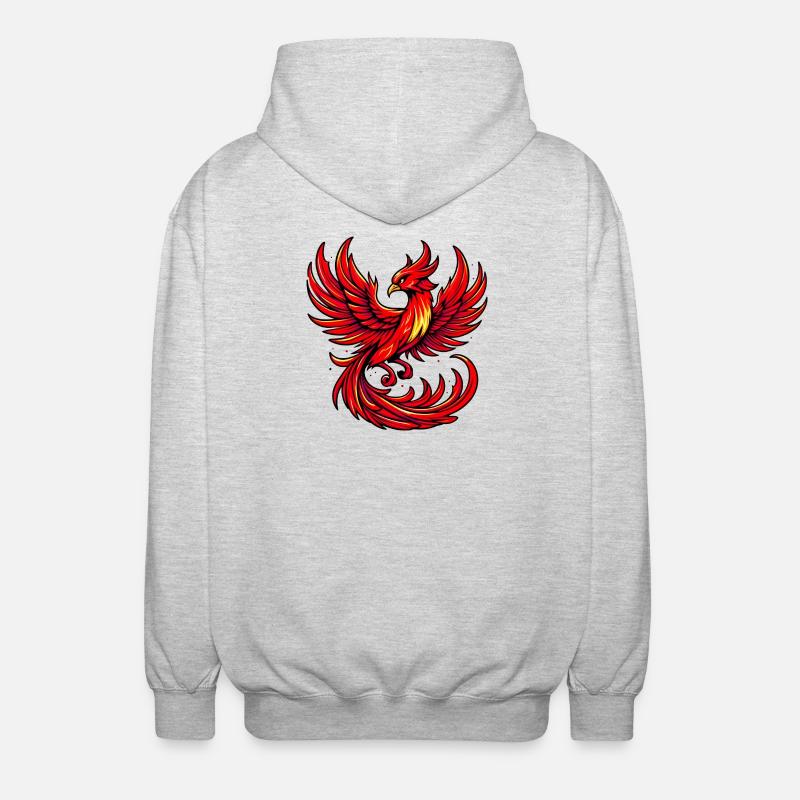 Roter Phönix - Unisex Kapuzenjacke - Hellgrau meliert