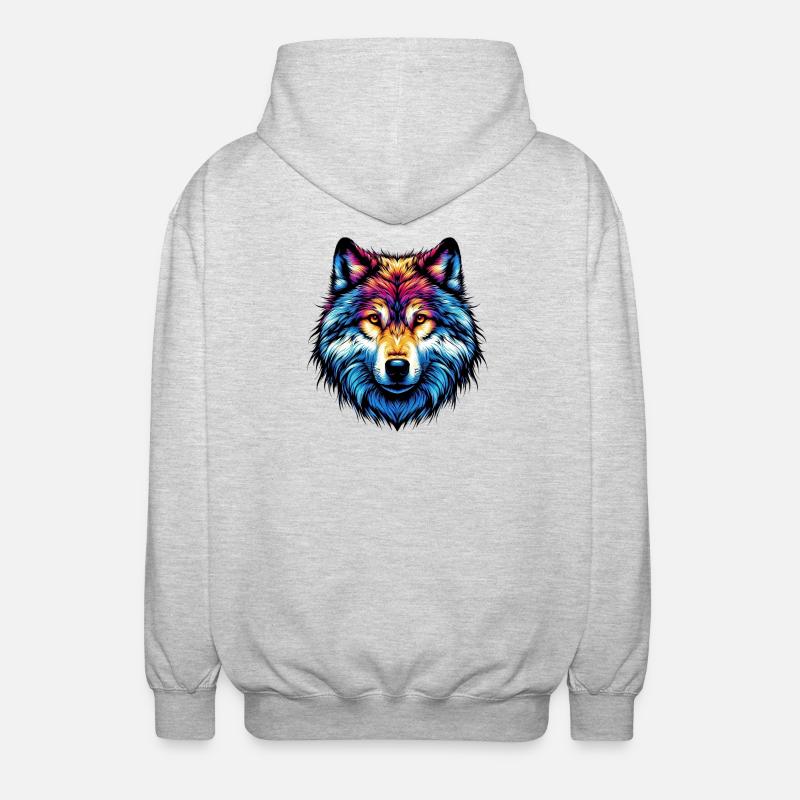 Wolf - Unisex Hooded Jacket - light heather grey