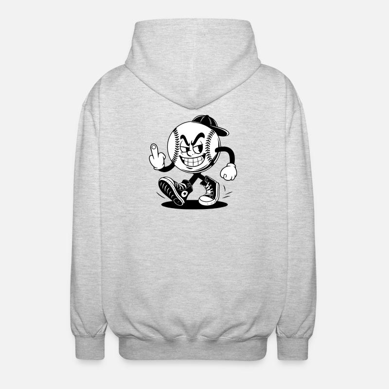 Baseball mit einem selbstbewussten - Unisex Kapuzenjacke - Hellgrau meliert