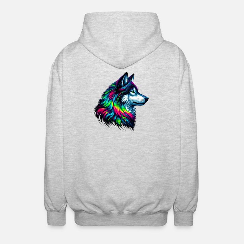 Wolf - Unisex Kapuzenjacke - Hellgrau meliert