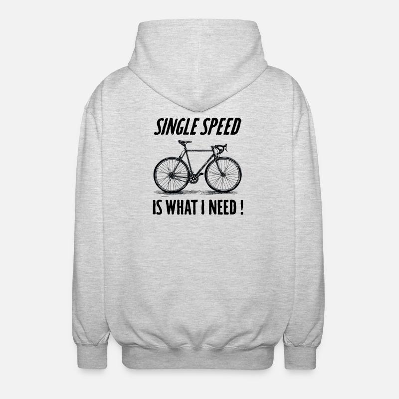 Single Speed is what i need - Unisex Kapuzenjacke - Hellgrau meliert