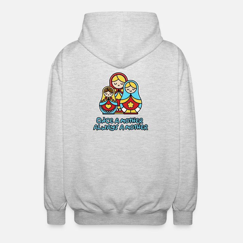 Einmal Mutter, immer Mutter - Unisex Kapuzenjacke - Hellgrau meliert