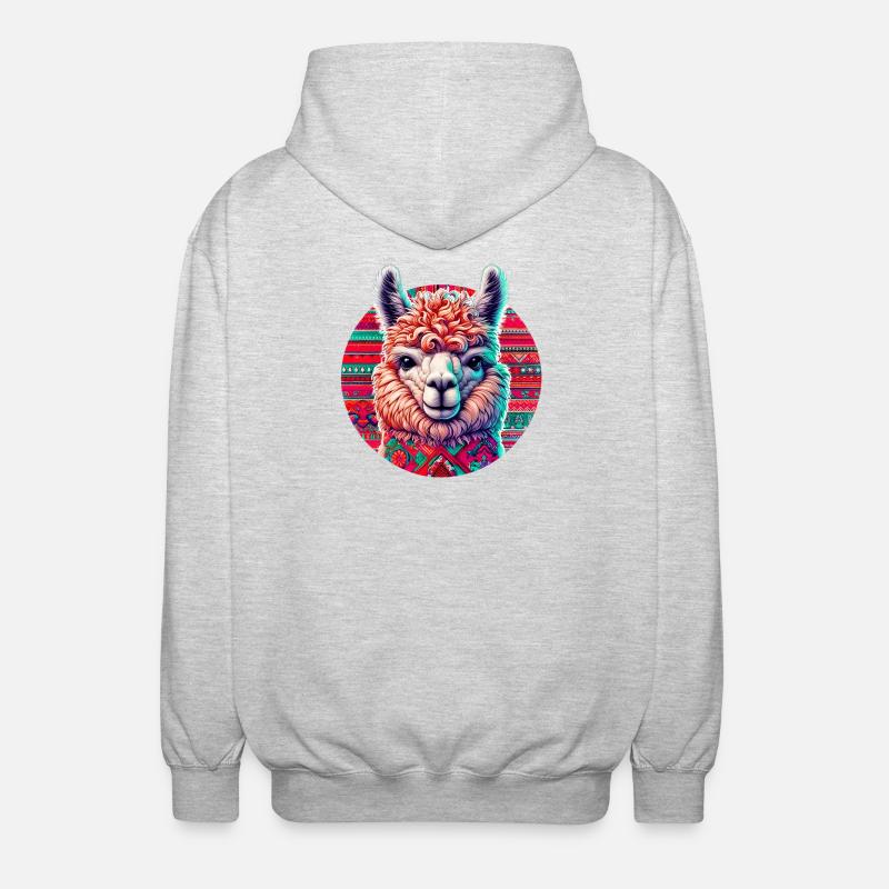 Alpaka - Unisex Kapuzenjacke - Hellgrau meliert