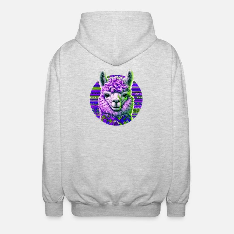 Alpaka - Unisex Kapuzenjacke - Hellgrau meliert
