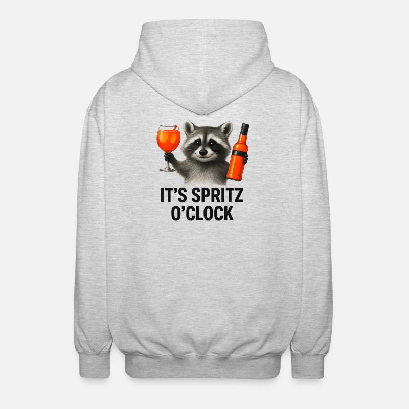 It's Spritz O'Clock Waschbär Party Geschenkidee - Unisex Kapuzenjacke - Hellgrau meliert
