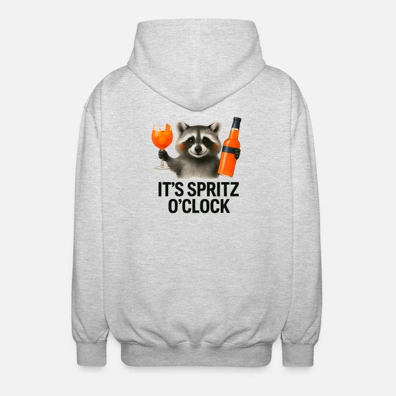 It's Spritz O'Clock Waschbär Party Geschenkidee - Unisex Kapuzenjacke - Hellgrau meliert