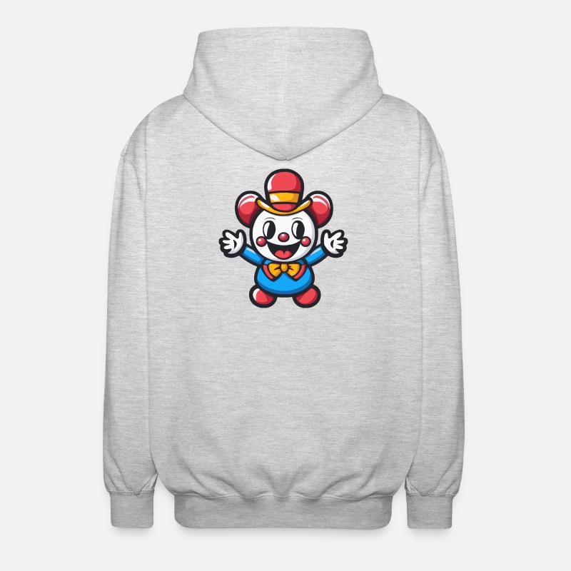 Halloween Clown Mignon Bande dessinée - Veste à capuche unisexe - gris clair chiné