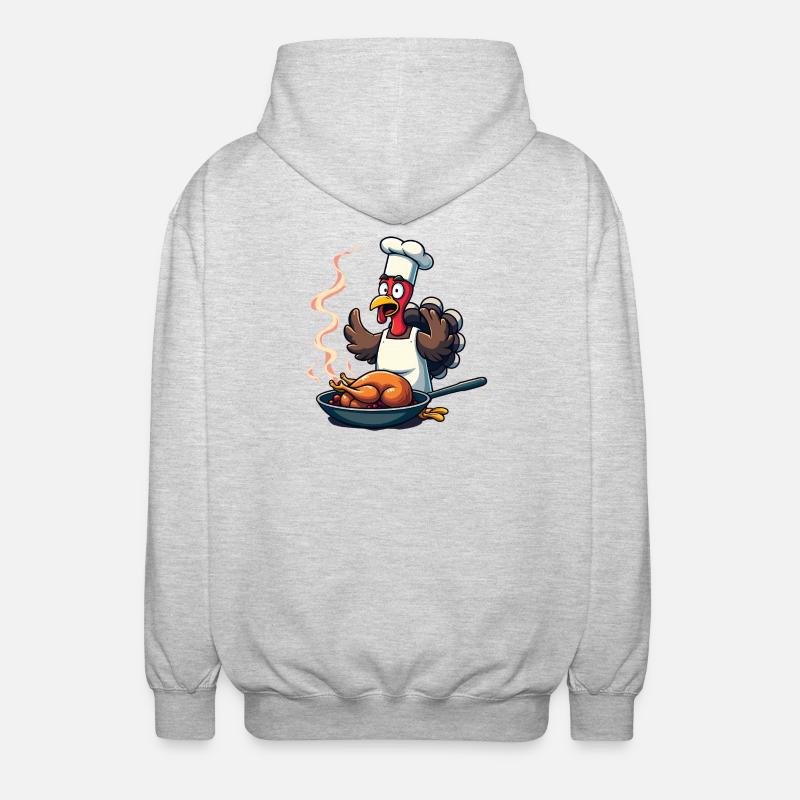 Cuisinier de dinde de Thanksgiving - Veste à capuche unisexe - gris clair chiné