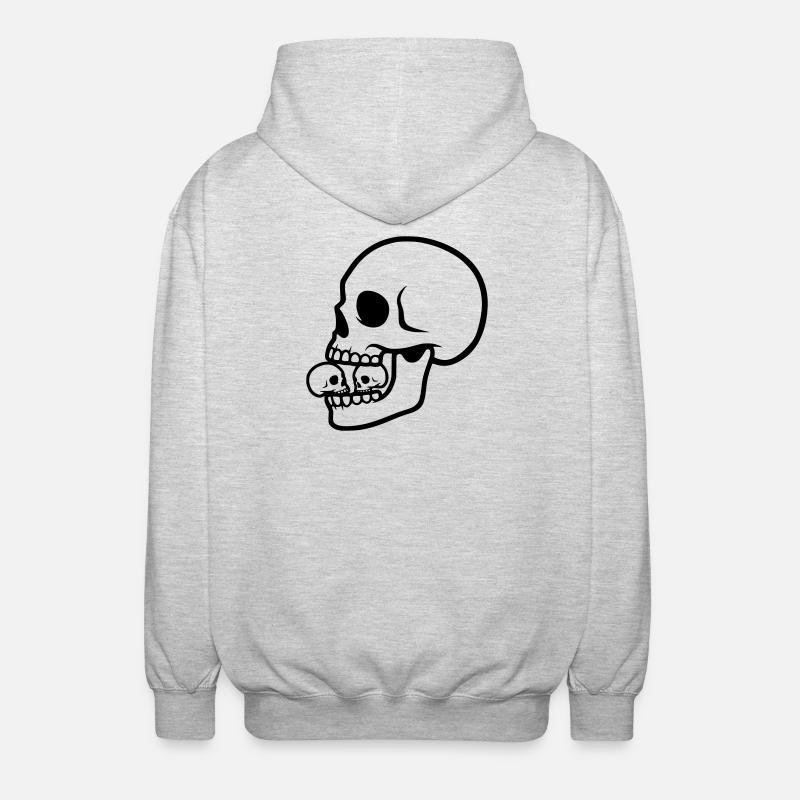 Macabre Skull | Horror Design - Unisex Hooded Jacket - light heather grey