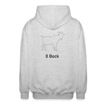 Zero desire - Unisex Hooded Jacket - light heather grey - Back - AI Model Male 185 light (185cm)