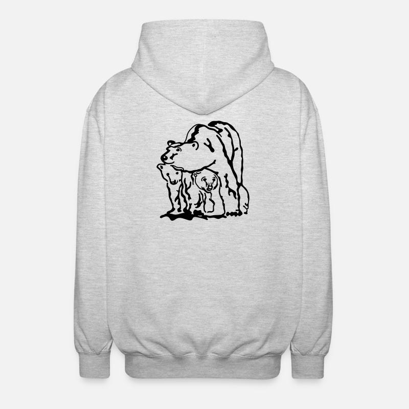 ours blanc - Veste à capuche unisexe - gris clair chiné