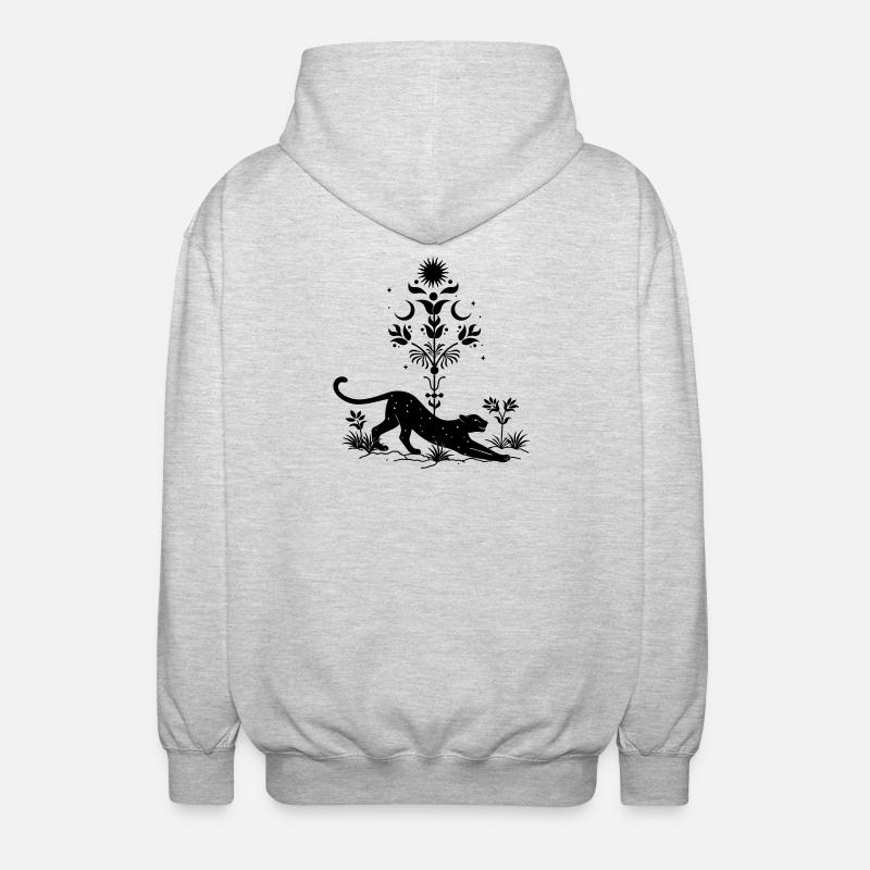 Cosmic Leopard Boho - Unisex Kapuzenjacke - Hellgrau meliert