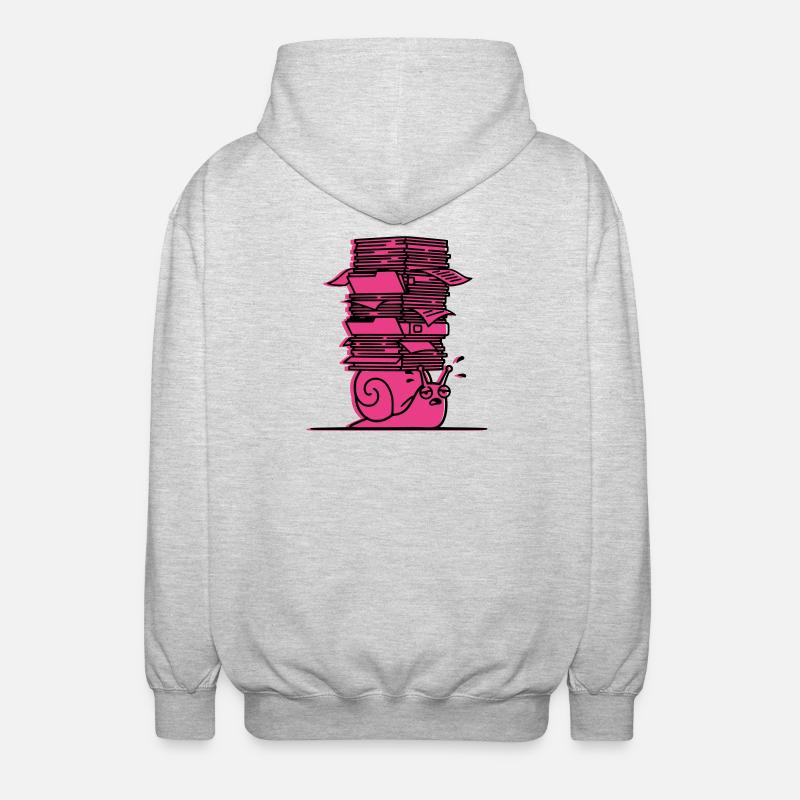 Schnecke Bücher Lernen Comic - Unisex Kapuzenjacke - Hellgrau meliert